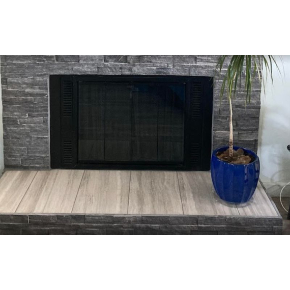 Design Specialties 36" x 21 15/16" Stiletto Zero Clearance Fireplace Door Inside Fit Fits 36" W x 21 15/16" H Openings | Stiletto-B11 Stiletto Zero Clearance Fireplace Door Inside Fit In Matte Black