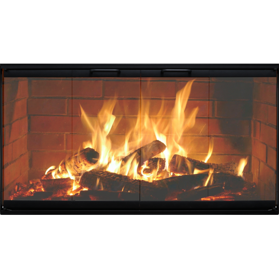 Thermo-Rite 36" x 20 7/8" Textured Black Finish Norwegian Zero Clearance Fireplace Door Fits 36" W x 20 7/8" H Openings | NorwegianZ-B5+B6
