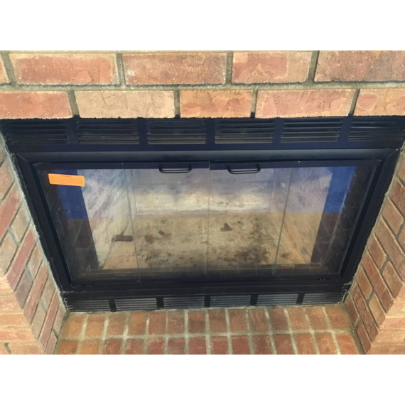 36" x 21" Matte Black Finish Nightwell Zero Clearance Fireplace Door Fits 36" W x 21" H Openings | Nightwell-B35 The Nightwell Fireplace Door in Matte Black for Prefab Fireplaces - March 2018 Customer Installation!