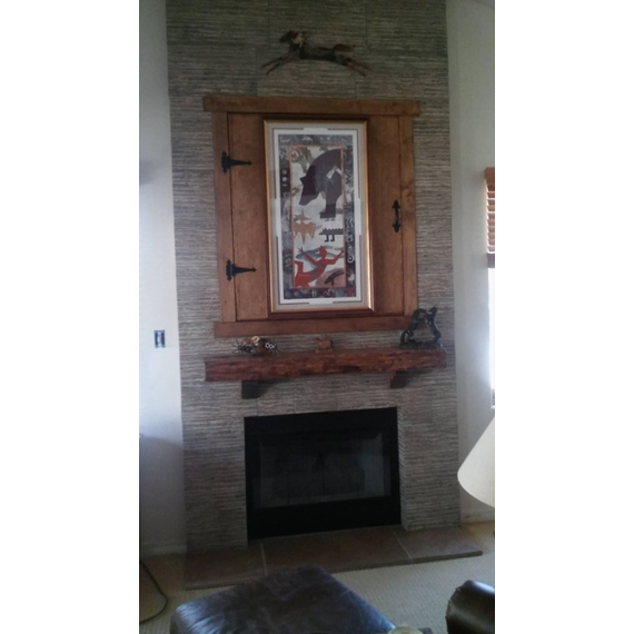 36" x 21" Matte Black Finish Nightwell Zero Clearance Fireplace Door Fits 36" W x 21" H Openings | Nightwell-B35 Nightwell ZC Fireplace Door Installed!