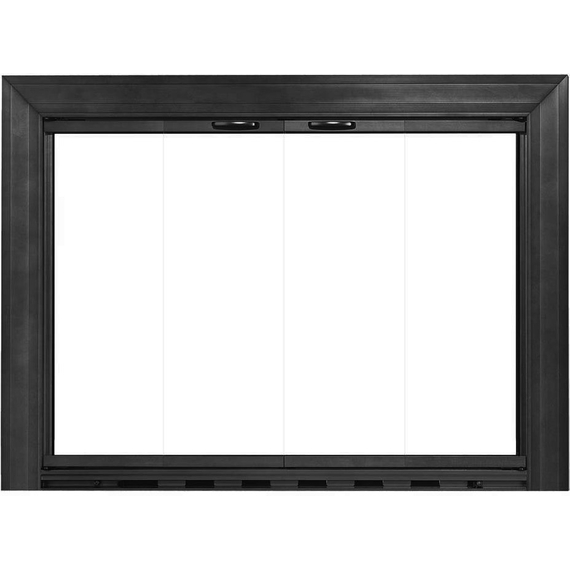 40" x 23 1/2" Textured Black Savannah Masonry Fireplace Door | Savannah-B34