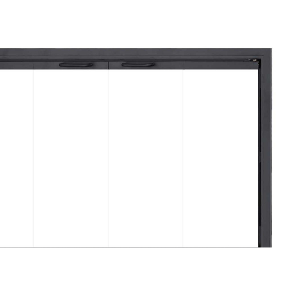 Design Specialties 36" x 21 15/16" Stiletto Zero Clearance Fireplace Door Inside Fit Fits 36" W x 21 15/16" H Openings | Stiletto-B11 Stiletto ZC Fireplace Door Top Right Corner Detail