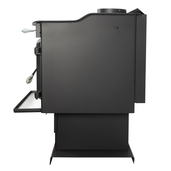 Large Wood Stove On Pedestal | Heats 2500 Sq Ft Side View Detail
