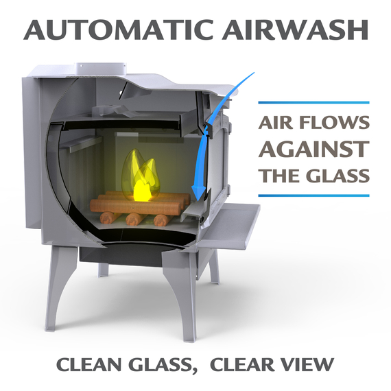 Large Wood Stove On Pedestal | Heats 2500 Sq Ft Airwash