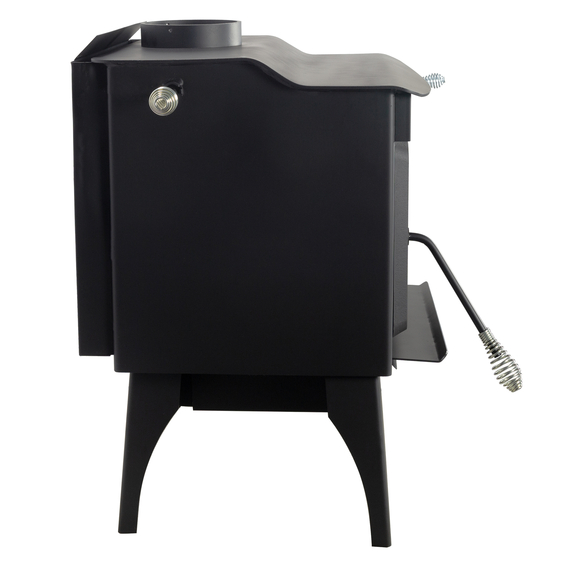 Medium Wood Stove On Legs | Heats 2200 Sq Ft Side Details