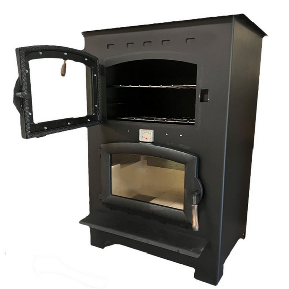 Homesteader Cook Stove And Oven With Oven Door Open