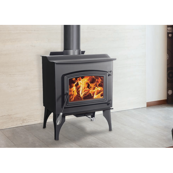 Small Wood Stove On Legs | Heats 1800 Sq Ft Installed On Tile Floor
