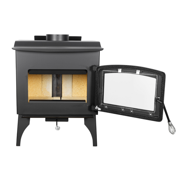 Small Wood Stove On Legs | Heats 1800 Sq Ft Door Open