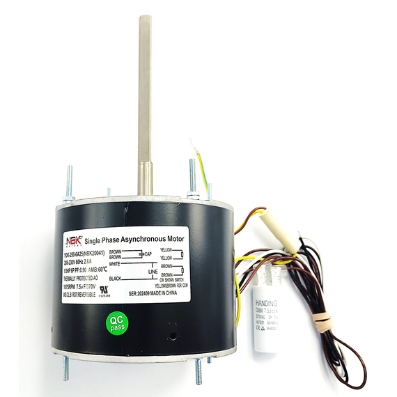 This condensor motor is equivalent to Fasco/D7908 Condensor Motor 1/3 HP With Capacitor 20041
