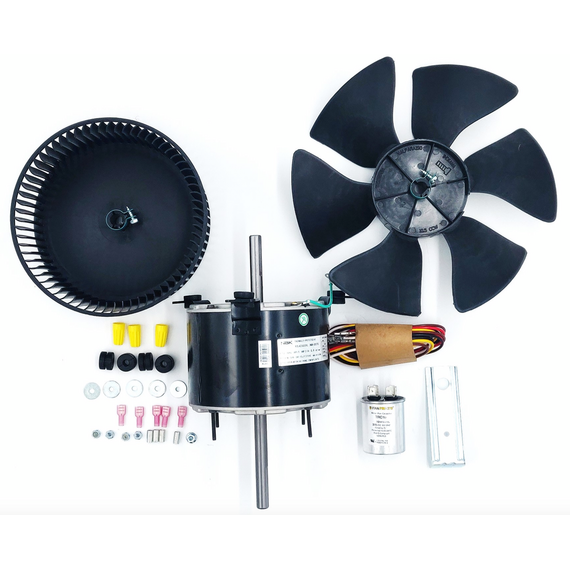 This fan motor is equivalent to Dometic/3108706.916 Fan Motor 1/5 HP Kit 2650 RPM 20370K