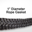 1 Inch Diameter Black Graphite Rope Gasket Sold By The Foot