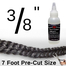 Universal 3/8 Inch x 7 Feet Precut Black Fiberglass Rope Gasket With Gasket Adhesive 2 Fluid Ounces