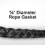 5/8 Inch Black Fiberglass Rope Gasket Sold By The Foot