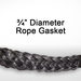 3/4 Inch Black Fiberglass Rope Gasket Sold By The Foot