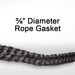 3/8 Inch Black Fiberglass Rope Gasket Sold By The Foot