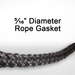 5/16 Inch Black Fiberglass Rope Gasket Sold By The Foot