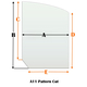 Specialty cut pyroceramic glass for wood stoves