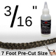 Universal 3/16 Inch x 7 Feet Precut Black Fiberglass Rope Gasket With Gasket Adhesive 2 Fluid Ounces