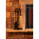 23" Pilgrim Raised Hearth Fireplace Tool Set installed