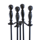 Minuteman Bolton Mini Fireplace Tool Set in Black ball style handles image