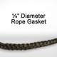 1/4 Inch Black Fiberglass Rope Gasket Sold By The Foot