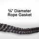 3/8 Inch Black Fiberglass Rope Gasket Sold By The Foot