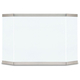 Modern Tri Panel Glass Screen In Brushed Stainless