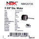 US Motors/5482H Condenser Motor 208-230V 1075 RPM 20735 Specifications