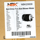 Packard/45014 Self Cooled Fan Motor 115V 20609 Specifications