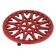 7" Sunburst Trivet With Red Baked Enamel Finish