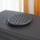 Black Minuteman Round Cast Iron Lattice Trivet installed