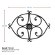 Minuteman Scroll Handforged Wrought Iron Trivet in Black dimension