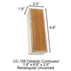 CC-158 Elmira Rectangular Uncanned 1.9" x 6.8" x 2.5" Catalytic Combustor