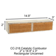 2" x 14.9" x 3" CC-218 Arrow Rectangular Uncanned Catalytic Combustor