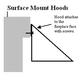 4" Surface Mount 28" to 48" Adjustable Hood Matte Black Hood Has 2 Visible Seams Due To Adjustability | EUCH4S-MB Surface Mount Hoods